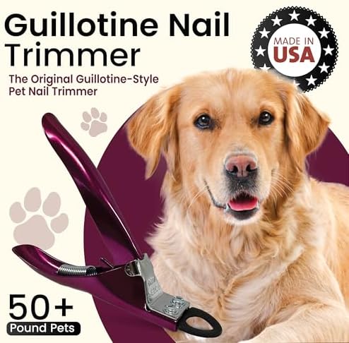 Resco Guillotine Dog Nail Clippers for Large Dogs, Color Series, Raspberry Red - Image 2
