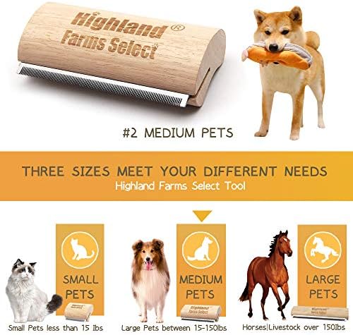 Professional Deshedding Grooming Tool for Dogs & Cats,Wood Pets Groomer 5In - Image 2