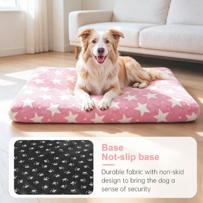 Orthopedic Dog Bed for Large Dogs with Removable Washable Cover(Pink Star, 35.0" L x 23.0" W x 3.2" Th) - Image 3