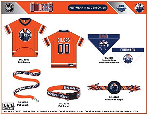 Pets First NHL Edmonton Oilers Puck Toy for Dogs & Cats. Play Hockey with Your Pet with This Licensed Dog Tough Toy Reward! 15 inches long