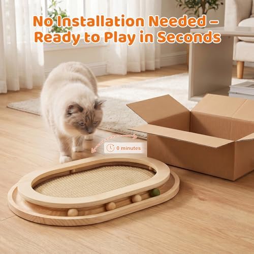 Cat Scratcher, Sisal Scratch Pad with Interactive Ball Track - Image 2