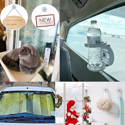 4 Pack Adhesive Cat Window Perch Suction Cups,Large Replacement Sucker Pad for Foldable Cat Window Hammock Seat (Clear, M8x10x85) - Image 4