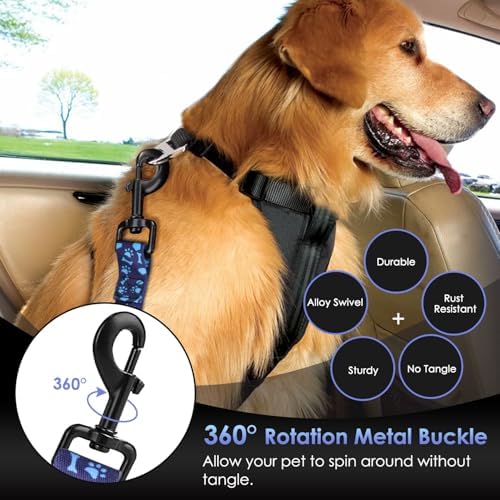 SlowTon Dog Car Seat Belt, 3 in 1 Latch Bar Attachment Dog Safety Seatbelt - Image 3