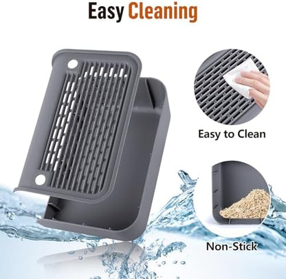 Cat Step for Litter Box, Litter Box Ramp with Filter Function, Dark Grey - Image 5