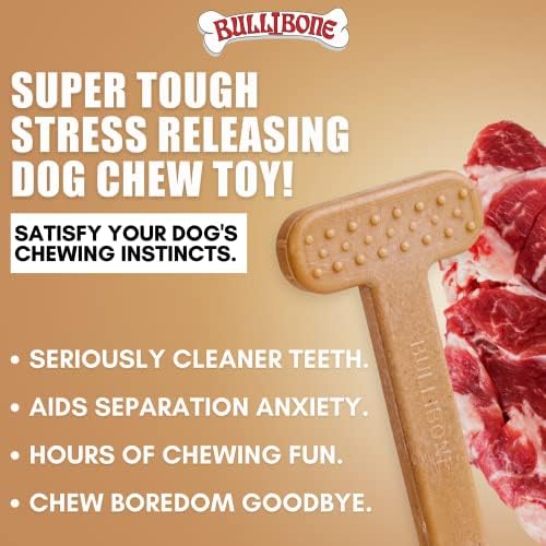 Bullibone Nylon Dog Chew Toy for Aggressive Chewers - Dental Hygiene Bone with Beef Flavor, Durable Tough Chew Toys for Extra Large Dogs, Indestructible Dog Bone - 2 Pack - Image 2