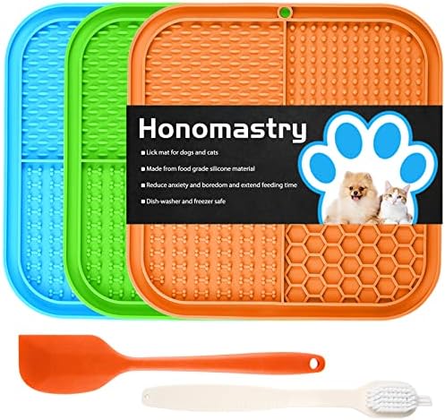 Honomastry Lick Mat for Dogs, Premium Lick Pad with Suction Cups for Dog Anxiety Relief, Slow Feeder Dog Bowls, Bathing, Grooming and Training. by Honomastry