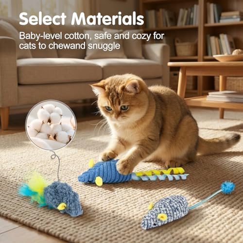 Catnip Toys (3 Pack), Cat Mouse Toys for Indoor Play, Small Interactive Cat Toys for Indoor Cats, Perfect for Single or Multi-Cat Households (Purple) - Image 2