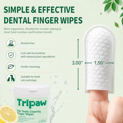 Pet Dental Wipes 50 Counts Pet Teeth Cleaning Finger Wipes - Image 4