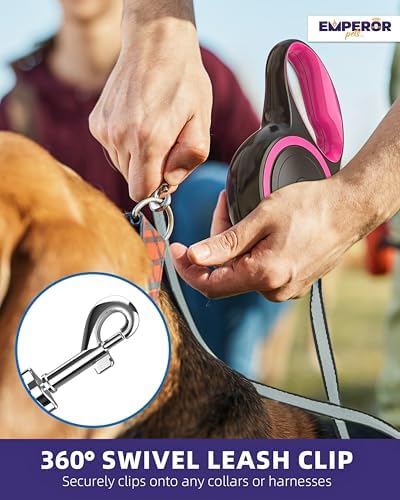 Emperor Pets Retractable Dog Leash, 26 ft, Up to 110lbs, Pink -PK26 - Image 5