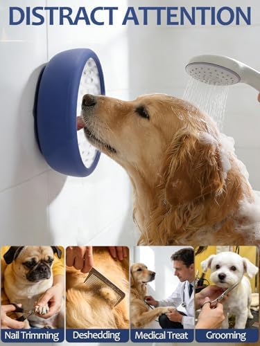 Dog Lick Bowl for Large Dogs, Lick Mat, Slow Feeder Lick Bowl with Brush and Scraper,Strong Suction, Freeze Licking Bowl for Anxiety Relief, Enrichment & Distraction, Dishwasher Safe 7.6 * 3.5 inch - Image 2
