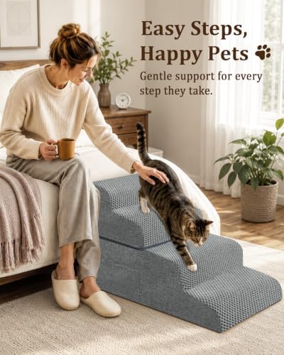Dog Stairs for Bed,19" H 4 Step Pet Stairs for Small Dogs & Cats - Image 6