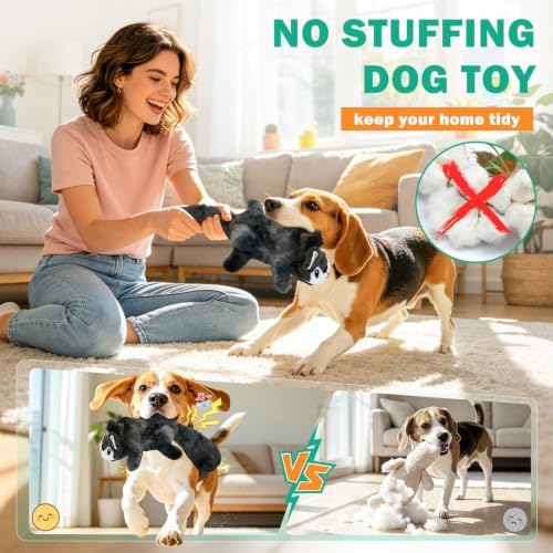 Fuufome Interactive Squeaky No Stuffing Crinkle Chew Toy for Dogs - Image 5