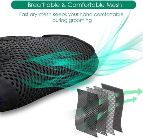 Pet Hair Removal Glove with 255 Silicone Tips for Dogs & Cats, Right Green - Image 6