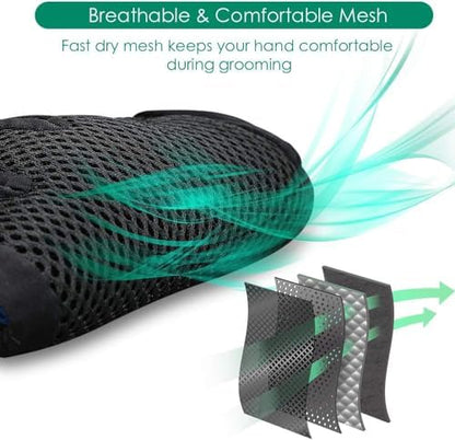 Pet Hair Removal Glove with 255 Silicone Tips for Dogs & Cats, Right Green - Image 6