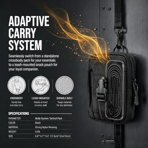 3-in-1 Hands Free Double Dog Leash with Detachable Pouch,Waist Dog Leash for 2 Dogs with Reflective Stitches 4 Comfortable Padded Handles Shock Absorbing Bungee,Tangle Free for Walking Jogging Hiking - Image 5