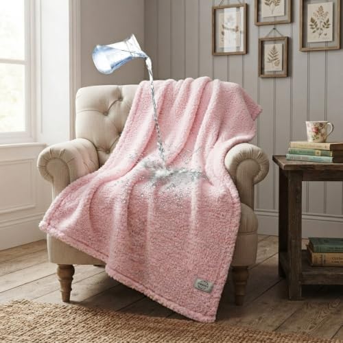 Waterproof Dog Blanket Reversible Fluffy Pet Bed Cover Pink Puppy Blankets Leakproof Sofa Couch Washable Cover Cat Pet Blanket for Warm-S - Image 4