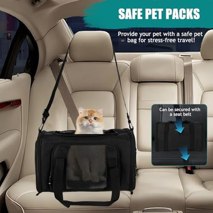 Top tasta Dog Cat Carrier Pet Carriers for Small Medium Large Cats Dogs Carrier Under 25 Lbs Soft Sided Small Puppy Dog Carrier Portable Foldable Dog Cat Travel Carrier （Black 20 * 13 * 13） - Image 5