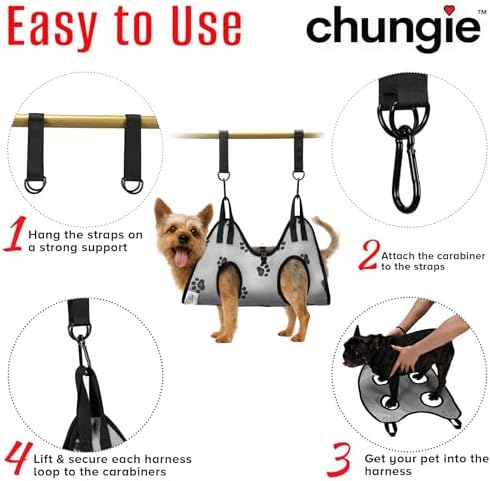 Dog Grooming Hammock for Cats – Pet Restraint for Nail Trimming with Pet Nail Clipper – Dog Sling for Grooming, Pet Hammock for Nail Cutting & Grooming Harness (Legs Spacing: 3.9-8.9”)/Max W:12lb) - Image 4