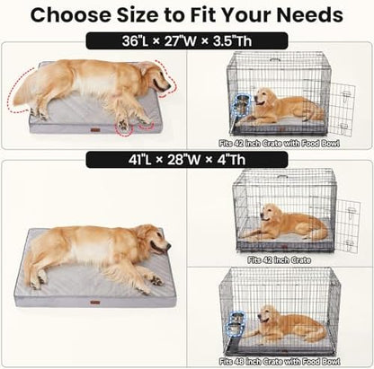 OhGeni Orthopedic Waterproof Large Dog Bed, Memory Foam, 41 inch(Gray) - Image 5