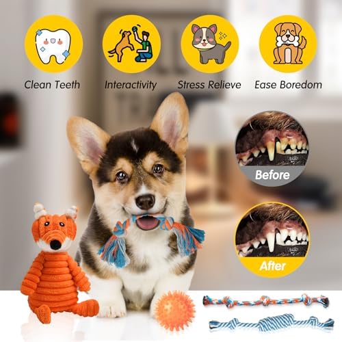 Zeaxuie 14 Pack Puppy Toys for Teething Small Dogs, Puppy Chew Toys with Cute Squeaky Dog Toys, Ball and More Rope Dog Chew Toys - Image 5
