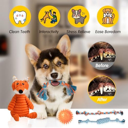 Zeaxuie 14 Pack Puppy Toys for Teething Small Dogs, Puppy Chew Toys with Cute Squeaky Dog Toys, Ball and More Rope Dog Chew Toys - Image 5