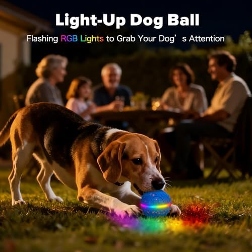 Interactive Dog Toys Ball, Self-Rolling & Bouncing Ball with RGB Colorful Lights to Keep Them Busy, 3-in-1 Interactive Mode, E-TPU Material, Type-C Charging, Moving Dog Toy for Dogs Puppies (Blue) - Image 5