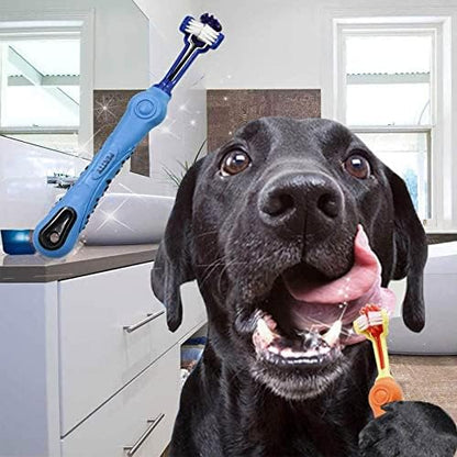 Orgrimmar 4 Pcs 3-Sided Pet Toothbrush Dog Cat Mouth Dental Teeth Care - Image 5