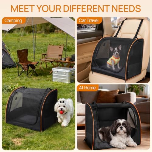 Dog Car Seat, Enclosed Carrier for Pets Travel Safety Dog Crate Soft-Sided Covered Car Kennel Carrier for Backseat for Medium Dogs (S) - Image 6