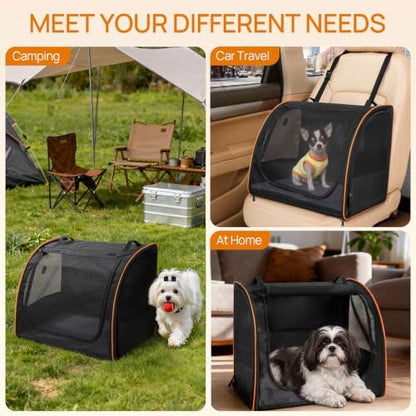 Dog Car Seat, Enclosed Carrier for Pets Travel Safety Dog Crate Soft-Sided Covered Car Kennel Carrier for Backseat for Medium Dogs (S) - Image 6