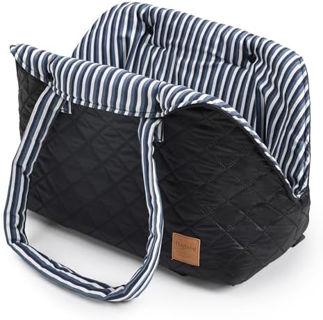 Small Dogs Under 12 lbs Adjustable Portable Center Console Car Seat, Built-in Bubble wrap, Fits Most Cars & SUVs with Convenient Handbag Functionality, Stylish Travel Pet Bag (Black) - Image 2