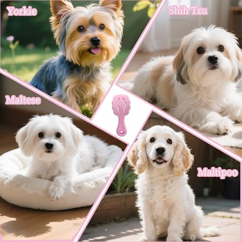 Cloud-Shaped Soft Bristle Small Dog Brush, Puppy Essentials (Purple) - Image 4