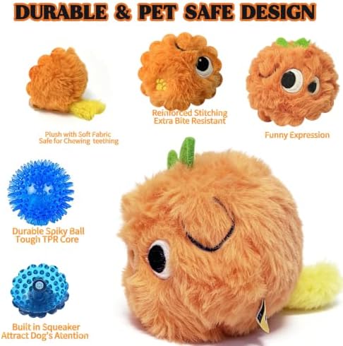 Squeaky Plush Ball Dog Toys for Small Medium Dogs, 3'' Soft Fuzz Ball - Image 4