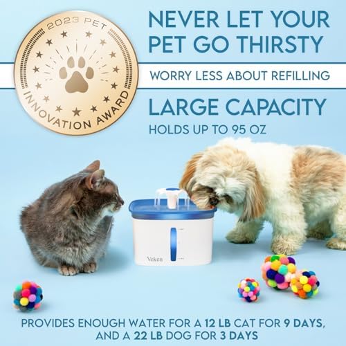 Veken Innovation Award Winner 95oz/2.8L Cat Water Fountain - Image 3