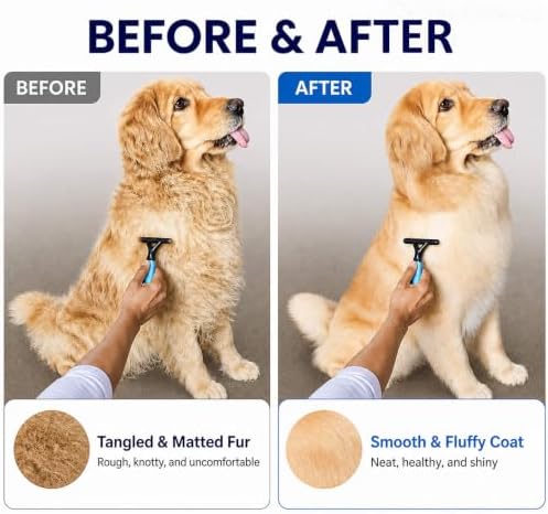 Undercoat Rake for Dogs,Deshedding Dematting Comb for Mats &Tangles Removal - Image 3