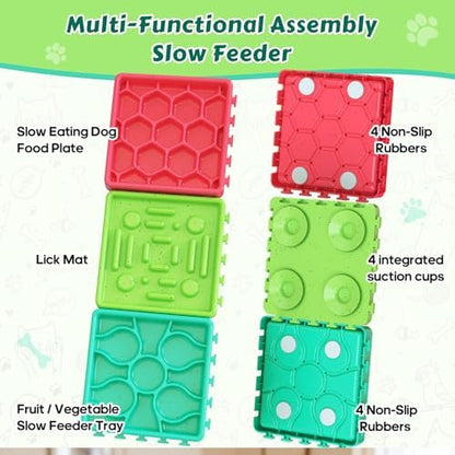Dog Lick Mat for Training and Boredom Relief, Non-Slip Slow Feeder Puzzle with Suction Cups for All Breed Dogs and Cats, Dishwasher Safe Pet Dish for Dry and Wet Food - Image 3