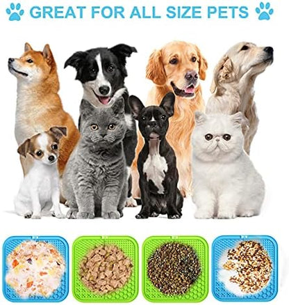 Lick Mat for Dogs, 2 Pcs Dog Lick Mat with Suction Cups for Anxiety, Peanut Butter Dog Licking Mat Slow Feeder Dispensing Treater Lick Pad for Dogs Cats Grooming Bathing and Training Large - Image 4