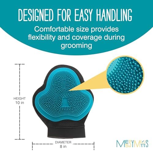 Messy Mutts Reversible Silicone Dog Grooming Glove, Hair Remover, Blue - Image 5