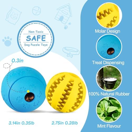 HIPPIH Dog Puzzle Toy 2 Pack, Interactive Dog Toys for Treat Dispensing - Image 2
