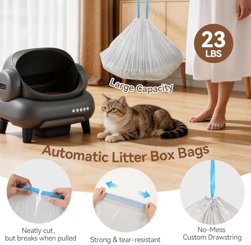 Cat Litter Bags 27"x13" for NeakM1 & Petpiv 11/12, Thick with Drawstring - Image 3