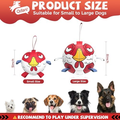 QDAN Small Puppy Dog Soccer Ball with Straps, Durable Herding Toys, 5 Inch - Image 3
