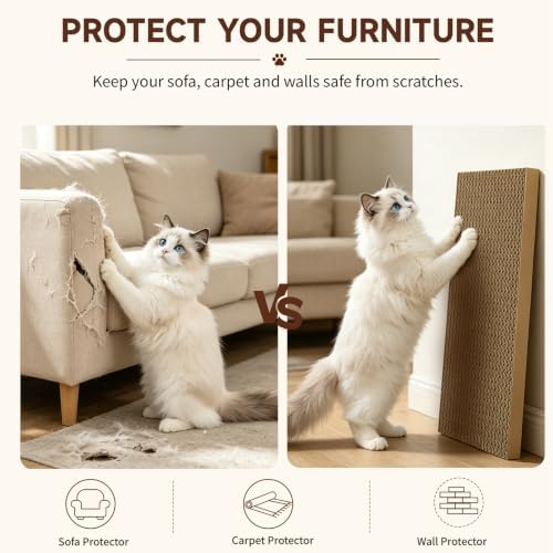 Large Cat Scratcher 5-Pack, Reversible Scratching Pad - Image 3