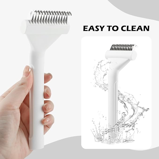 Cat Brush, Pet Hair Removal Tool, Lightweight Deshedding Dog Brush,Cat Brushes for Indoor Cats,Dematting Comb for Dogs Cats,Remove Loose Hair,Pet Grooming Undercoat Rake(White)