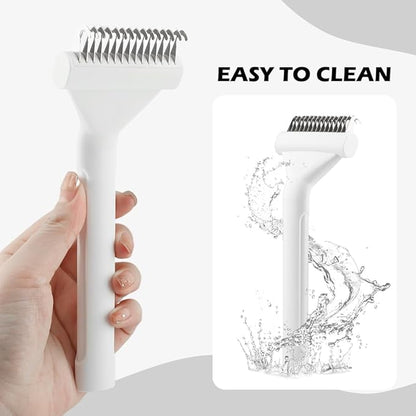 Cat Brush, Pet Hair Removal Tool, Lightweight Deshedding Dog Brush,Cat Brushes for Indoor Cats,Dematting Comb for Dogs Cats,Remove Loose Hair,Pet Grooming Undercoat Rake(White)