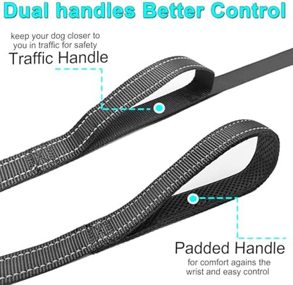10FT Dog Leash with Traffic Handle Reflective Large Medium Dogs - Image 2
