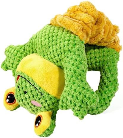 Sedioso Dog Tug Toy, Durable Dog Toys Large Breed, Tug of War Dog Squeaky Toy, Stuffed Plush Dog Toys with Crinkle Paper for Small, Middle, and Big Dogs(Tug of War Series, Frog) - Image 2