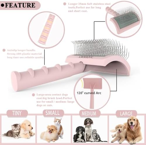 Dog Slicker Brush for Poodles Doodles Fluffy Deshedding Loose Hair. - Image 5