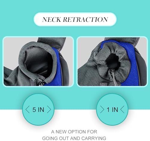 Pet Sling Carrier, Up to 5 lbs, Dog Papoose with Zipper Touch Pocket, Hand Free Breathable Mesh Puppy Carrier, Crossbody Satchel Dog Purse for Outdoor Travel, M, Blue - Image 4