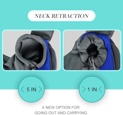 Pet Sling Carrier, Up to 5 lbs, Dog Papoose with Zipper Touch Pocket, Hand Free Breathable Mesh Puppy Carrier, Crossbody Satchel Dog Purse for Outdoor Travel, M, Blue - Image 4