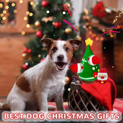 lilfrd Christmas Dog Toys, 4 Pack Santa Xmas Tree Hide & Seek Squeaky Toy - Image 5