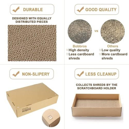 5 Packs in 1 XL Cat Scratcher, Cat Scratching Pad, Double Sided Cardboard Cat Scratcher - Image 2